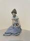 Very Cute Lladro Nao Figure Girl with Puppy on Her Lap