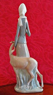 Very Large Lladro Diana with The Deer Glazed Figurine