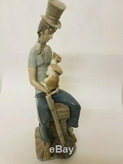 Very Rare Lladro Retired Figurine Sad Chimney Sweep No 1253 17 Tall With Repair