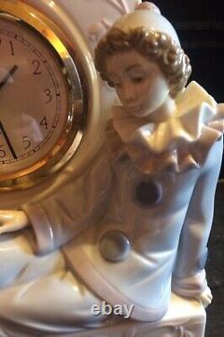 Vincente Martinez For Lladro Pierrot Mantle Clock 5778(retired 2001)boxed/papers
