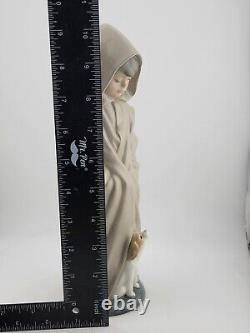 Vintage Collectible Lladro Nao Hooded Boy With Dog Retired 1982. 10.5 Inch W Box