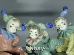 Vintage Cute Little Clowns Porcelain Figurine Lladro Nao Spain 1983-85 Art Decor