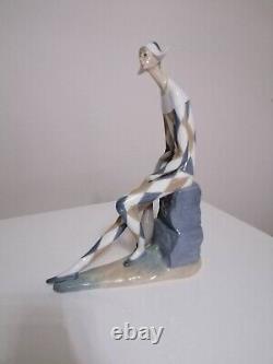 Vintage Large Figure LLADRO NAO Sculpture Harlequin Mandolin Salvador Furió