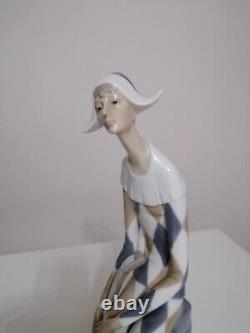 Vintage Large Figure LLADRO NAO Sculpture Harlequin Mandolin Salvador Furió