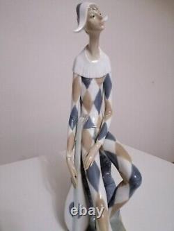 Vintage Large Figure LLADRO NAO Sculpture Harlequin Mandolin Salvador Furió