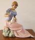 Vintage Large NAO by Lladro Porcelain Figurine REPOSE GIRL WITH CAT ON KNEE