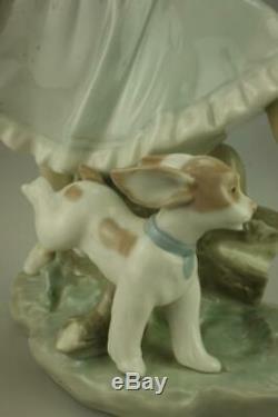 Vintage Lladro #4920 Country Lass with Dog or Mirth in the Country Figurine