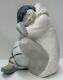 Vintage Lladro Large Eskimo Inuit Boy Sleeping Statue Porcelain Hand Painted