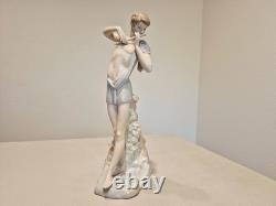 Vintage Lladro NAO Tall Porcelain Figurine Of Man Boy Playing Flute 15H