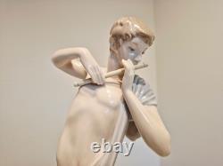 Vintage Lladro NAO Tall Porcelain Figurine Of Man Boy Playing Flute 15H