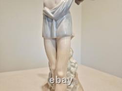 Vintage Lladro NAO Tall Porcelain Figurine Of Man Boy Playing Flute 15H