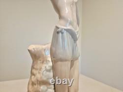 Vintage Lladro NAO Tall Porcelain Figurine Of Man Boy Playing Flute 15H
