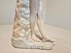 Vintage Lladro NAO Tall Porcelain Figurine Of Man Boy Playing Flute 15H