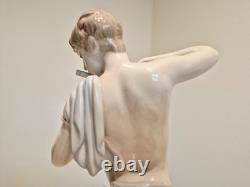 Vintage Lladro NAO Tall Porcelain Figurine Of Man Boy Playing Flute 15H