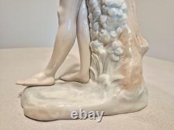 Vintage Lladro NAO Tall Porcelain Figurine Of Man Boy Playing Flute 15H