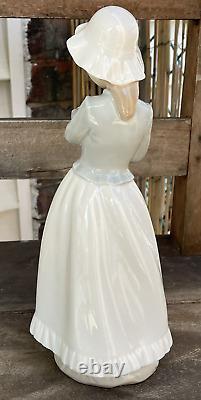 Vintage Lladro Nao 241 Girl Holding Puppy 10 Porcelain Figurine