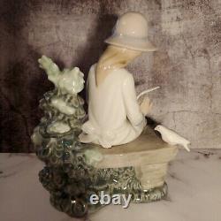 Vintage Lladro Nao Figurine Day At The Park With Doves 1987