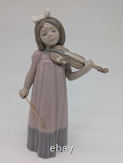 Vintage Lladro Nao Girl with Violin #1034 Porcelain Figurine 1987