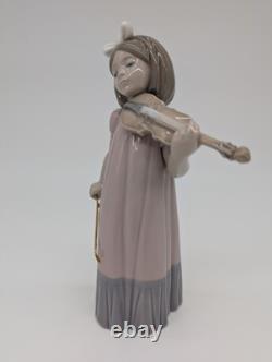 Vintage Lladro Nao Girl with Violin #1034 Porcelain Figurine 1987