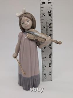 Vintage Lladro Nao Girl with Violin #1034 Porcelain Figurine 1987