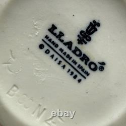 Vintage Lladro Nao Handmade Porcelain Lidded Pitcher Relief Scene Spain