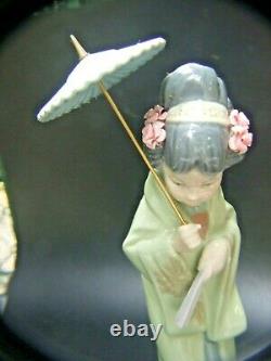 Vintage Lladro Porcelain Japanese Geisha Figurine Made in Spain Retired Rare