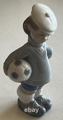 Vintage Lot Of 4 Lladro NAO Figures Figurines Soccer Yawning Boy Girl with Puppy