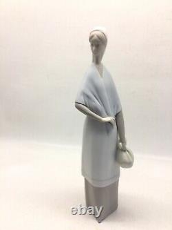 Vintage NAO By Lladro Woman Holding Bundle Porcelain Figure