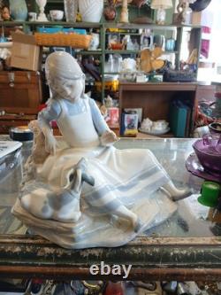 Vintage NAO (Lladro) Girl With Goat Spain Children Animals