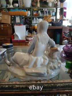Vintage NAO (Lladro) Girl With Goat Spain Children Animals