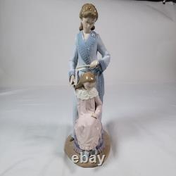 Vintage NAO Lladro Mother Daughter Hair Porcelain Figurine 1995 Spain 11.5 Rare