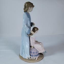 Vintage NAO Lladro Mother Daughter Hair Porcelain Figurine 1995 Spain 11.5 Rare