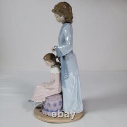 Vintage NAO Lladro Mother Daughter Hair Porcelain Figurine 1995 Spain 11.5 Rare