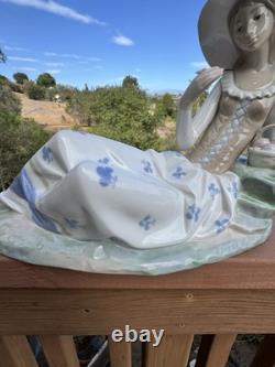 Vintage NAO Lladro Porcelain Large Figurine, Languid Lady with Fruit Basket RARE