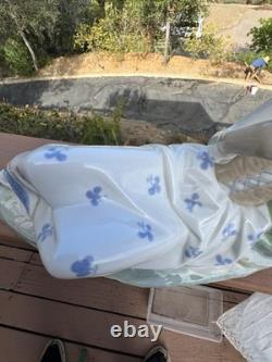 Vintage NAO Lladro Porcelain Large Figurine, Languid Lady with Fruit Basket RARE