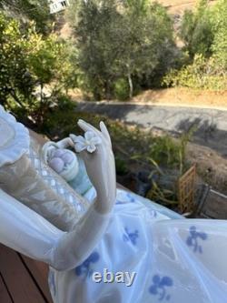 Vintage NAO Lladro Porcelain Large Figurine, Languid Lady with Fruit Basket RARE