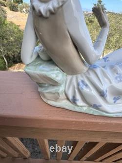 Vintage NAO Lladro Porcelain Large Figurine, Languid Lady with Fruit Basket RARE