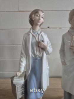 Vintage NAO by Lladró Doctor Female Doctor Matching Pair of Porcelain Figurines