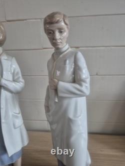 Vintage NAO by Lladró Doctor Female Doctor Matching Pair of Porcelain Figurines