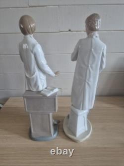 Vintage NAO by Lladró Doctor Female Doctor Matching Pair of Porcelain Figurines