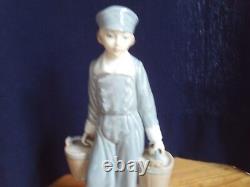 Vintage NAO figure / figurine by Lladro figure boy with milk pails 22 cm