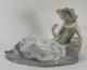 Vintage Nao By Lladro 14 Inch Porcelain Figurine Woman Resting On Rocks