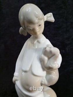 Vintage Nao By Lladro Porcelain Figure Figurine Girl With Puppy Dog 3424