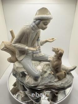 Vintage Nao by Lladro Lesson for the Dog #140 Retired Porcelain Figurine witho Box