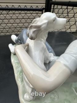 Vintage Nao by Lladro porcelain figurine titled Boy With Dog And Football 1985