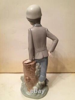 Vintage Porcelain Figurine Statue Boy with Dog Lladro Figure Marked Spain