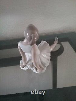 Vintage Rare Porcelain Nao by Lladro Ballerina Figure Sitting Down