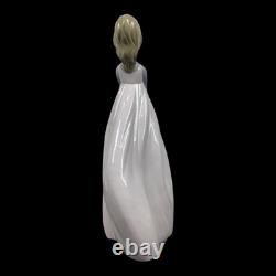 Vtg 60s NAO By Lladro Young Woman/Girl in Flowing Pink Dress withHat Figurine 13