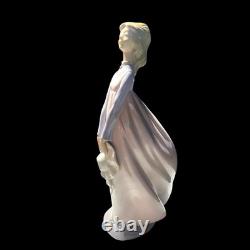Vtg 60s NAO By Lladro Young Woman/Girl in Flowing Pink Dress withHat Figurine 13