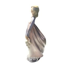 Vtg 60s NAO By Lladro Young Woman/Girl in Flowing Pink Dress withHat Figurine 13